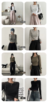 Leah Slim Muji Crop Long Sleeve Tee