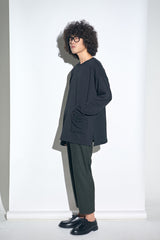 KNIT X TERRY COMBINATION POCKET TEE (Black) / コンビネーションポケットTシャツ