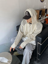 No.9423 net hood KNIT ZIP-UP (4color) (6699025858678)
