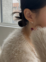[92.5silver] dot pearl earrings