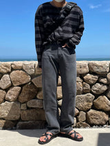 ストライプパンチロングスリーブニット / STRIPED PUNCHING LONG SLEEVE KNITWEAR(3COLOR)