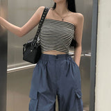 ボタンバンディングストリングカーゴパンツ