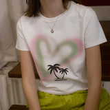 ハートパームツリークロップT / HEART PALM TREE CROP TEE_WHITE