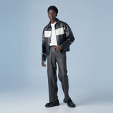 スリットレザージャケット / Slit Leather Jacket (Black)