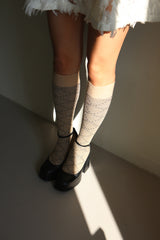 shiny pattern knee socks