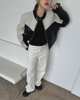 モーターカラーマッチングレザージャケット / motor color matching leather jacket