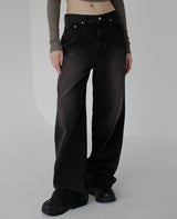 ブラウンウォッシュドデニムトラウザーズ / Brown washed denim trousers