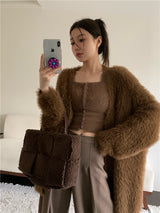アンゴラカーディガン / brown angora cardigan