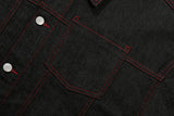 スティッチデニムトラッカージャケット / STITCH DENIM TRUCKER JACKET_BLACK