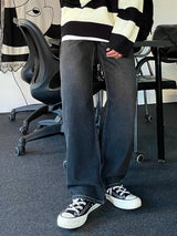 バルカンワイドデニムパンツ/BALCAN WIDE BLACK DENIM PANTS(ONE COLOR)