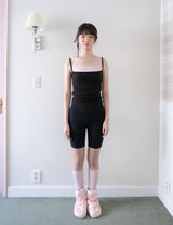 ツートーンノースリーブトップ (PINKBLACK)