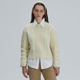 Wave cable round knit - Ivory (6674919620726)