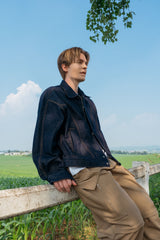 LINE-POINT DENIM BLOUSON