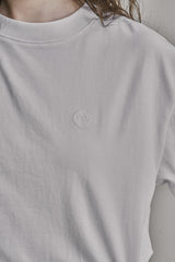 オーバーサイズロゴ刺繍Tシャツ/OVERSIZED LOGO EMBROIDERED T-SHIRT_WHITE