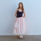 ローズノースリーブTシャツ / ROSE SLEEVELESS TEE, DARK NAVY