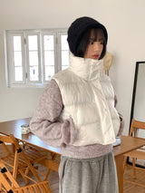 Dean High Neck Crop Vest Padding