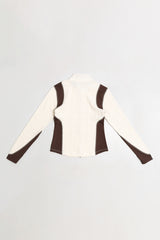エアケーブルニットハーフ2WAYジップアップジャケット / AIR CABLE KNIT HALF 2WAY ZIP UP JACKET-ECRU SIENNA