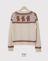 Nordic Bear Wool Knit Cardigan (3color)