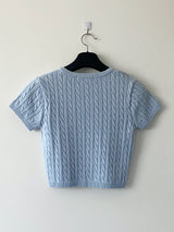 Twisted knitwear short-sleeved