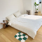 Curvy checkerboard mini rug - Green