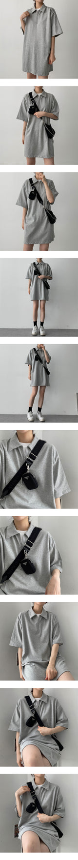 ローリーハーフジップアップカラーショートスリーブドレス / Roly Half Zip-Up Collar Short-Sleeved Dress