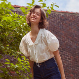 フリルカラーシャーリングブラウス / Frill Collar Shirring Blouse