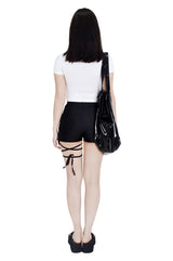 ロゴクロップスパンショートスリーブTシャツ/crevy logo crop spandex short sleeve tee (white)