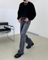 オールブラッシュバックスリットブーツカットデニム/MG608 All Brush Back Slit Bootcut Denim