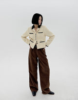 ウールツイードポイントジャケット / Wool Tweed Point Jacket (2color)
