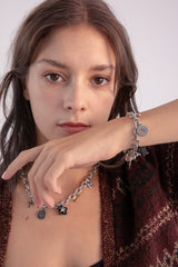 ユニークペンダントウィズボールドチェーンブレスレット/[Unisex] Unique pendant with bold chain bracelet