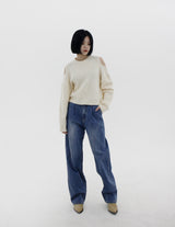 ソフトショルダースプリットニット/Soft shoulder split knit (2color)