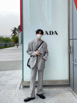 [ASCLO MADE] Linen Check Set Up Slacks (6562351906934)