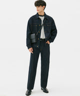 WASHING STITCH DENIM PANTS (BLACK) (6585489391734)
