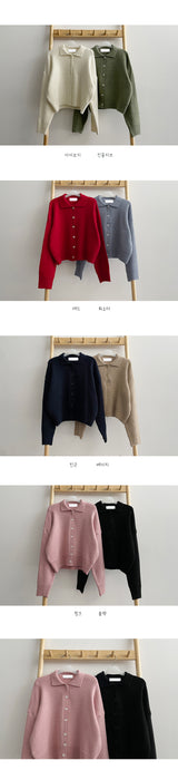 パフィンカラーニットカーディガン / Puffin Collar Knit Cardigan