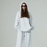 (フリース VER)ハートプリンティングパーカー/(FLEECE VER) HEART PRINTING HOODIE-WHITE MELANGE