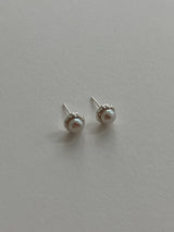 [92.5silver] crack pearl earrings