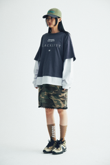 ブラックリストレタリングレイヤードTシャツ