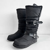 Padded fur belt long-boots (Black)