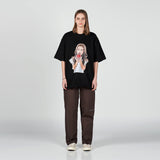 ベイビーフェイスアップルガール半袖Tシャツ ブラック