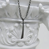 ソリッド クロス ネックレス / [BLESSEDBULLET]soild cross necklace_MEDIUM/LARGE_dark silver/antique gold