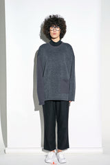 KNIT X TERRY COMBINATION POCKET TEE (Charcoal) / コンビネーションポケットTシャツ