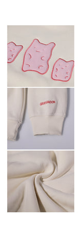 robotjellybear Sweatshirt - ivorypink (6636648530038)