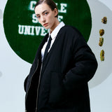 [UNISEX] Reversible Padded Cardigan Coat (Black) (6656652771446)