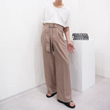 SI ハイウエストフレアベルトスラックス / SI High Waist Flare Belt Slacks (2 colors)