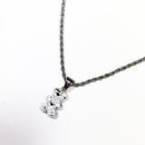 Ink marble bear necklace (6685429366902)