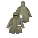 ZIPPER OVERSIZED FISHTAIL PARKA BLACK / KHAKI