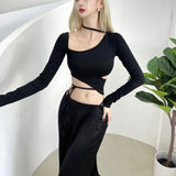 トラップホールライントップ/372. Trap hole line top (bk, wh)