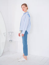 COLOR BLOCKING STRIPE SHIRT (6580073660534)