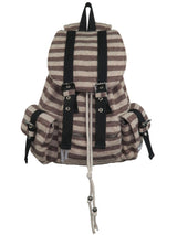 ウールストライプバックパック/Wool stripe backpack_brown