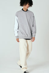 スリーブコントラストスウェットシャツT60/Sleeve Contrast Sweatshirt T60 Melange Gray